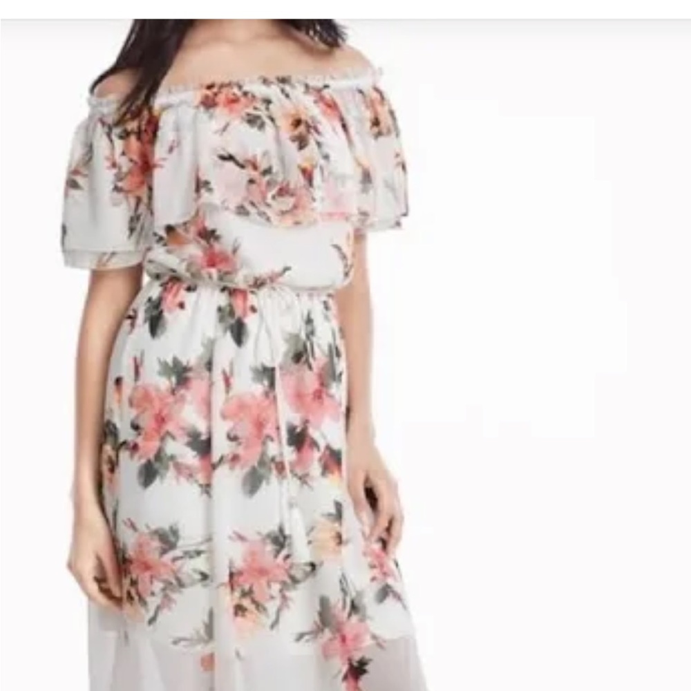 White House Black market off the shoulder maxi dress floral XS